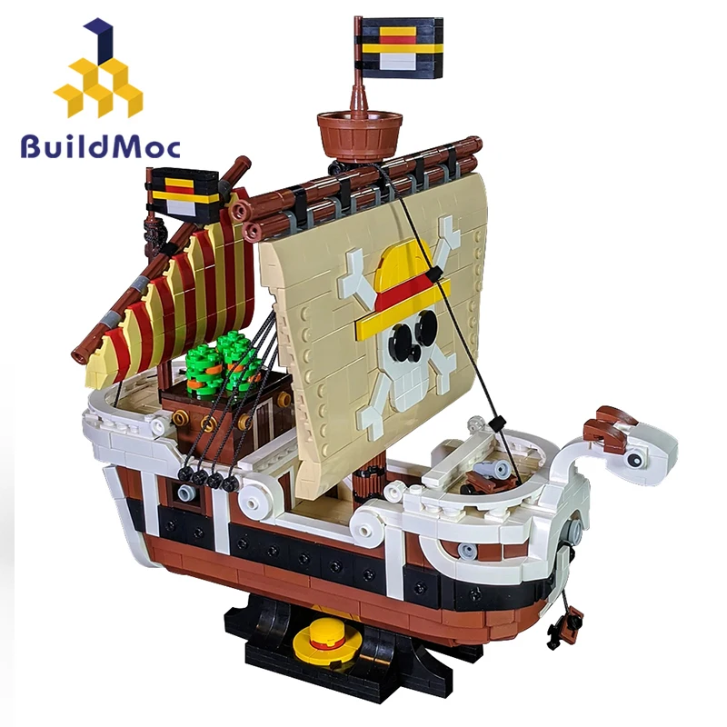 Buildmoc Cartoon Anime Going Sea Ship Boat MerryMOC Set Building Blocks Kits Toys for Children Kids Gifts Toy 1952PCS Bricks