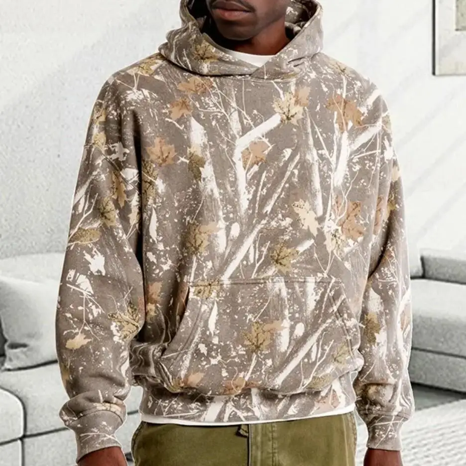 2025 Autumn Unisex Hoodie 3D Jungle Print Sweatshirt, Fall Maple Leaves Forest Graphic Zip Up Hooded Pullover for Men Women