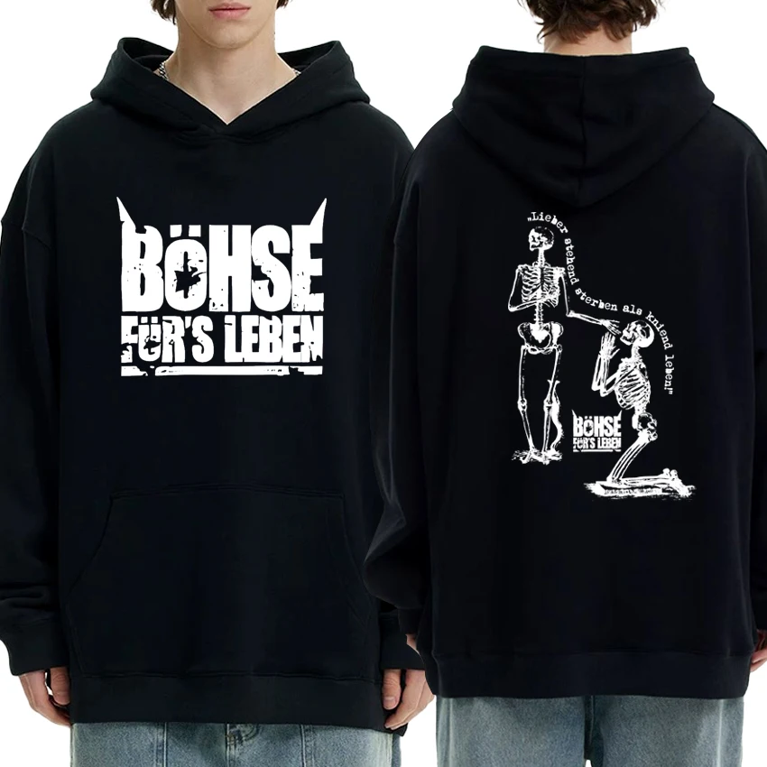 

Лидер продаж Böhse Onkelz, готический скелет, графический принт, толстовка для мужчин и женщин, винтажная уличная одежда в стиле хип-хоп, унисекс, флисовая повседневная толстовка