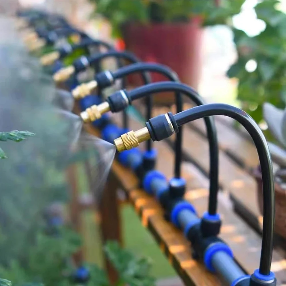 Kit d'irrigation automatique par pulvérisation/goutte-à-goutte pour le refroidissement, l'humidification et l'entretien