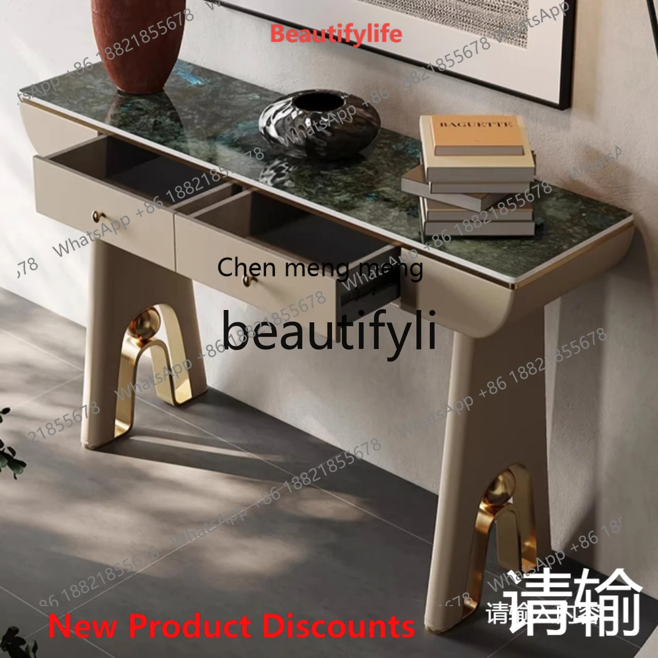 2003 Minimalist Entryway Cabinet Light Luxury Entryway Wall-Mounted Storage Rack Simple Entryway Table