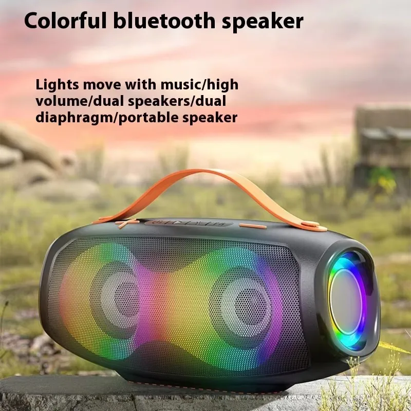 

Мощный водонепроницаемый Bluetooth-динамик, уличный портативный беспроводной светильник 20 Вт, сабвуфер с RGB-подсветкой и 1000 мАч