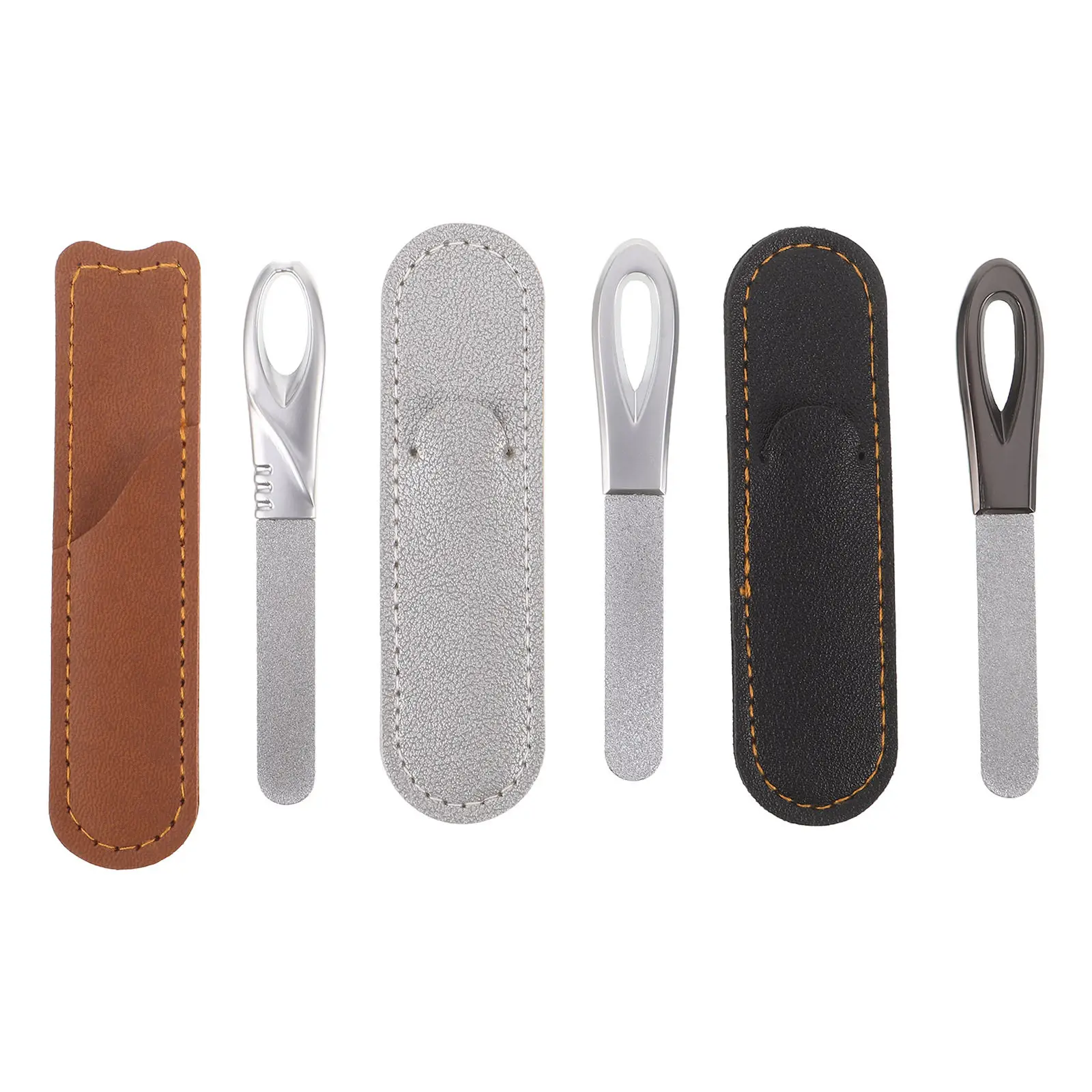 Double Sided Nail File Nail Shaper Portable Toenail Buffer Stainless Steel Heavy Duty Anti Handle Manicure