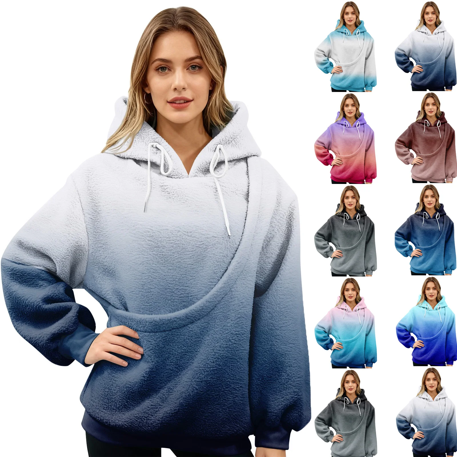 애완동물 가방 스포츠 셔츠 애완 고양이와 강아지 포켓 홀더 탑 여성 의류 여성용 그라데이션 프린트 풀오버 긴팔 스포츠