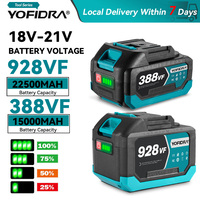 YOFIDRA 21V 18V Digital Display Rechargeable 22500mAh 15000mAh 928VF 388VFLithium Battery for Chainsaw Wrench Drill Power Tools
