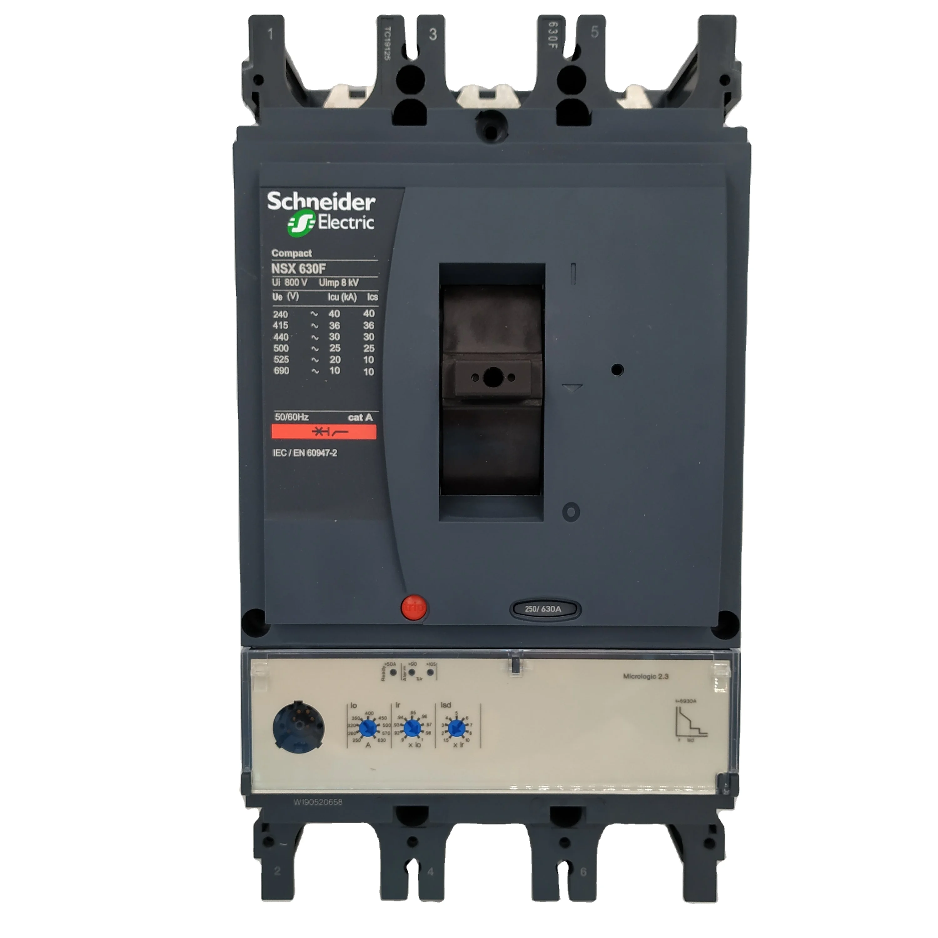 NSX Compact Circuit breaker  NSX400/630F  MCCB   NSX630F - Micrologic 2.3 - 630 A - 3 poles 3d   LV432876