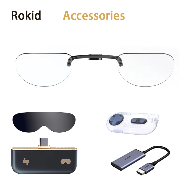 Rokid Accessories Hub Charging Adapter Glasses Shade Chain Anti-Slip Strap  Lens Inserts for Rokid Air Rokid MAX AR Smartglasses