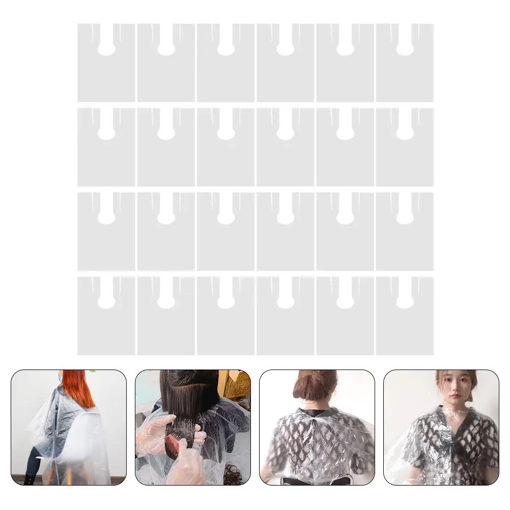 100 pçs capa de corte de cabelo à prova dwaterproof água transparente ajustável salão barbeiro profissional cabeleireiro xale tintura perm proteção