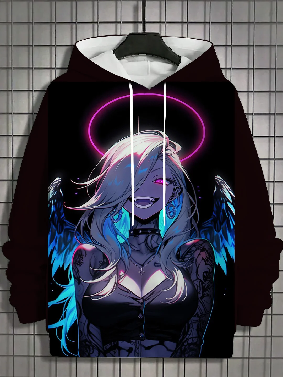 Japanese Cyber-style Anime Subculture Streetwear Y2K High-quality Autumn-winter Fashion Men's Pullover Shirt