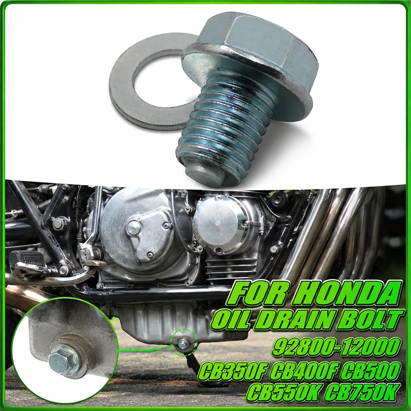For Honda Oil Drain Bolt - 92800-12000 - CB350F CB400F CB500 CB550K CB750K