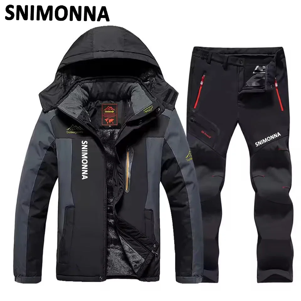 Fishing 2025 New Men's Ski Suit Brands Windproof Waterproof Thicken Warm Coat Winter Skiing Jacket and Pants Set