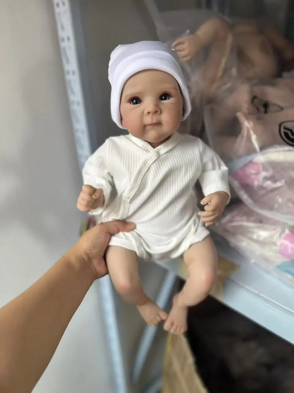 18インチ完成人形リボーンベビーベティ手描き肌に見える血管付きソフトクロスリアルな新生児人形