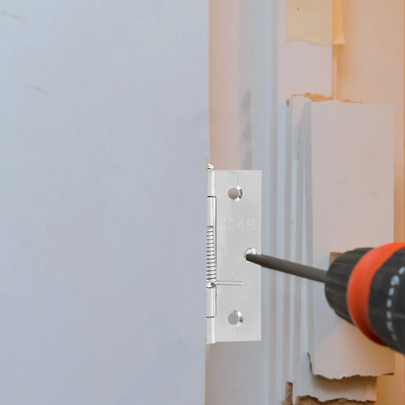 

2pcs Self Closing Door Hinges Heavy Duty Stainless Steel Spring Loaded Hinge For Home Garage Bathroom Mute Automatic Hinge