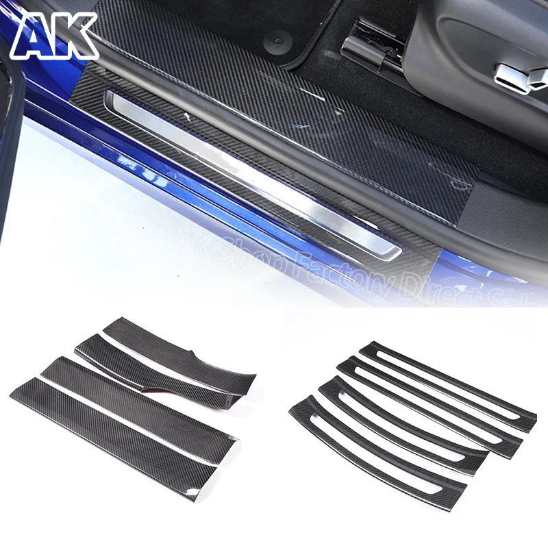 For Maserati Grecale 2022-2023 Real Carbon Fiber Car Built-in Door Sill Strip External Door Sill Strip Car Interior Decoration