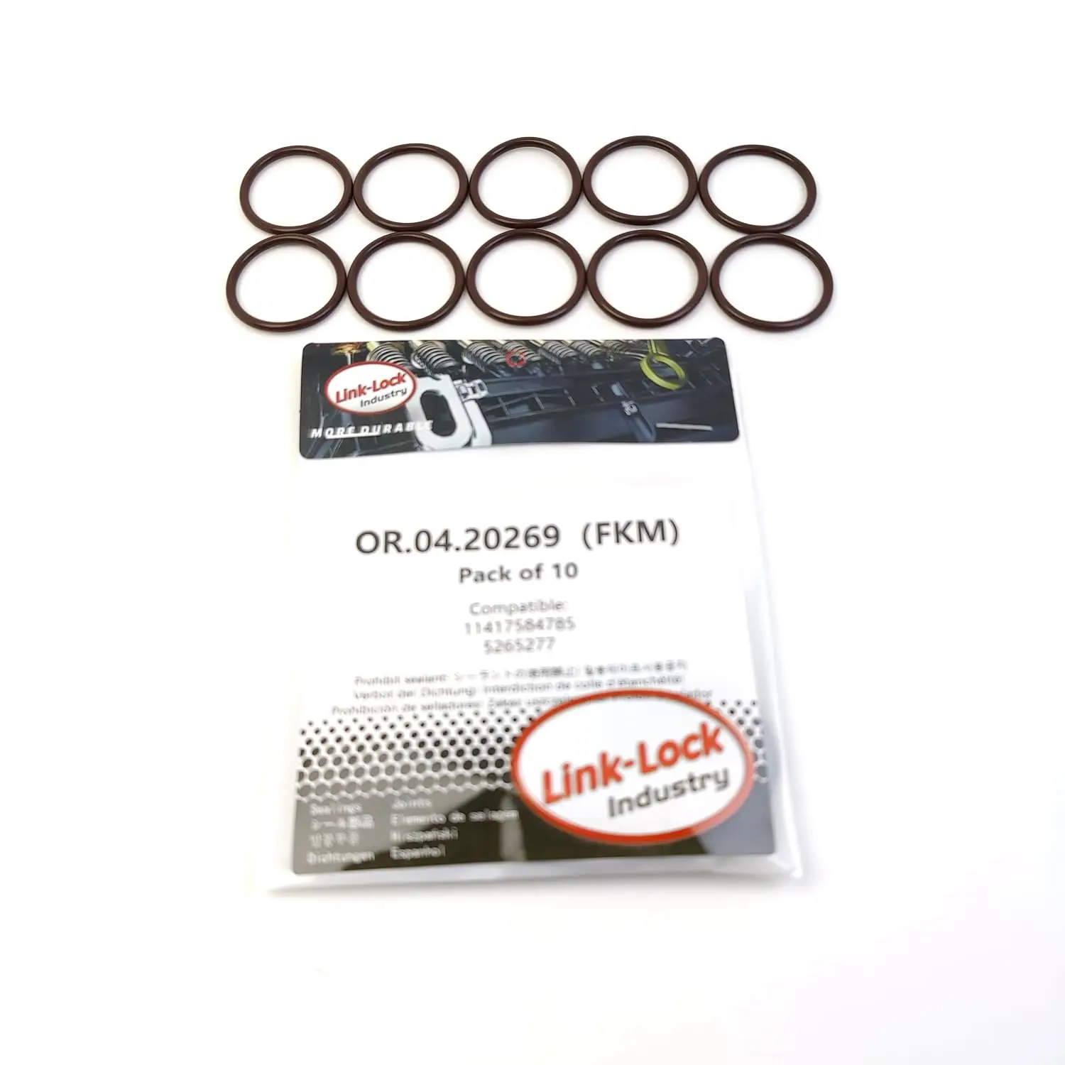 LINK-LOCK 10PCS OR.04.20269 Kit de Juntas Tóricas de Sellado FKM Viton para Tubo de Recogida / Bomba de Aceite 11417584785 5265277 para CUMMINS para BMW