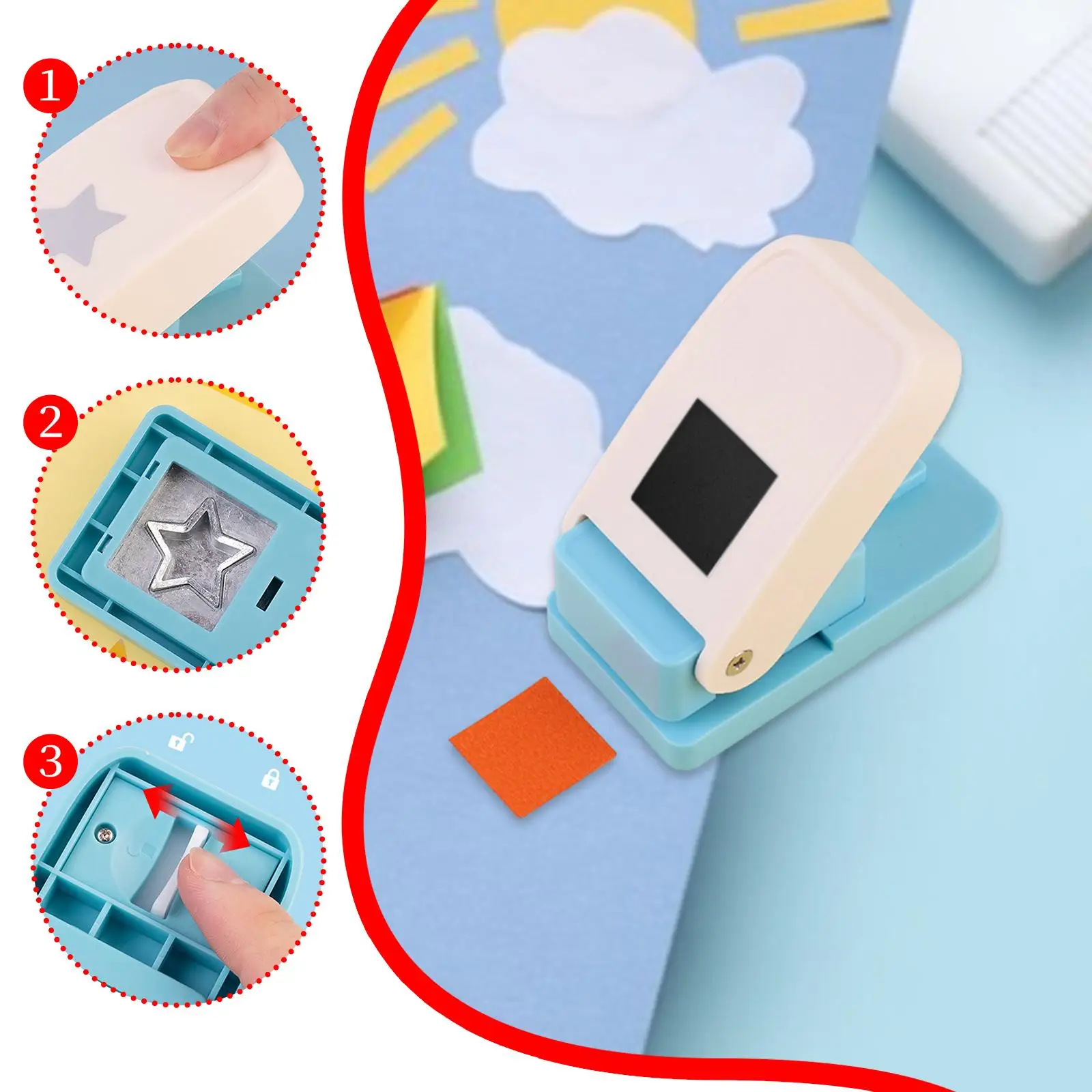 Square Tab Punch Paper Punching for Planner Inserts Card Making DIY Bookmark