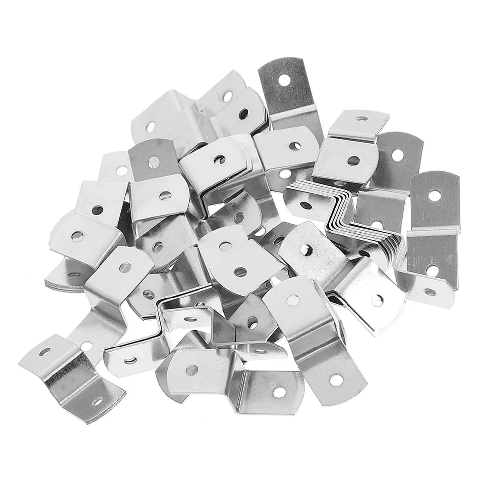 

50 Pcs Corner Code Hardware Z Clips for Table Tops Iron Picture Desk Fastener