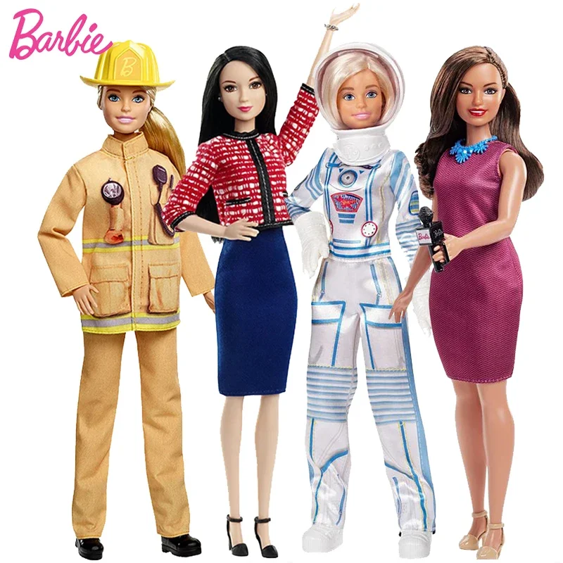 Original Barbie Dolls Candidate News Anchor Career Bjd Dolls Barbie Fashionistas Toys for Girls Astronaut Kids Toys Firefighter