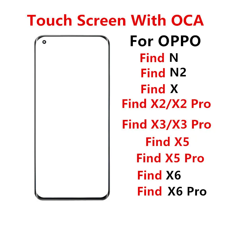 

Outer Screen For OPPO Find N N2 X6 X5 Pro X3 X2 X Touch Panel LCD Display Front Glass Repair Replace Parts with OCA