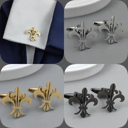 Retro Baroque men's cufflink shirt with fashionable lilies, stainless steel high-quality birthday gift, formal wear