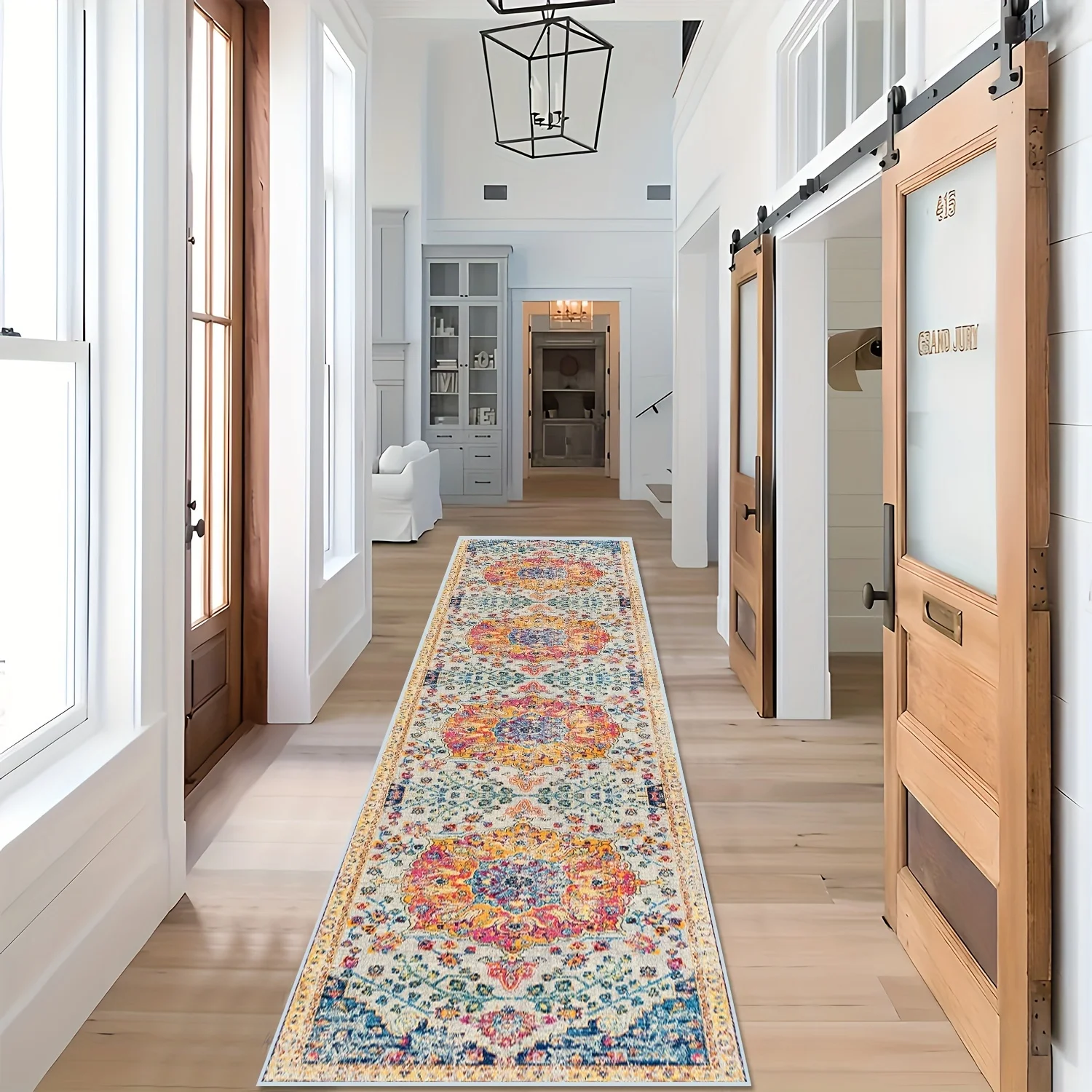 VIKAMABohemian Style Runner Rug Runner Mat Home Decoration Kitchen Rugs Entryway Hallway Bedroom Carpet Welcom Floor Mat Laundry