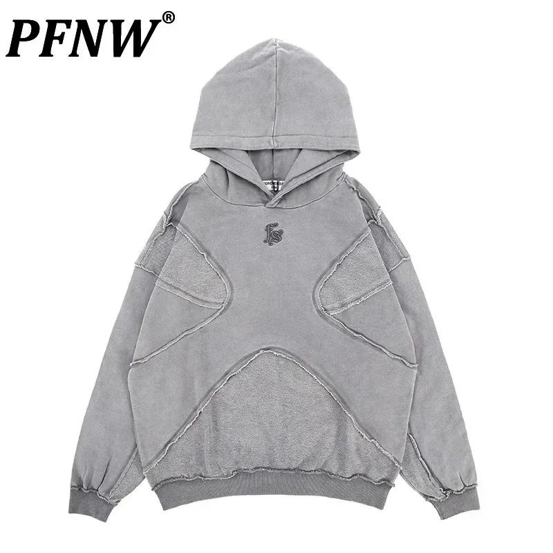 PFNW Niche Design Men's Hoodies High Street Patchwork Deconstruction Sweatshirts Male Casual Tops Couple's Spring New 28W1895