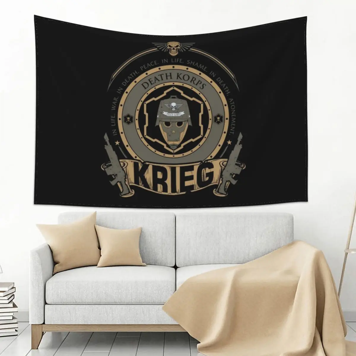 

KRIEG - CREST Tapestry Home Decorations Aesthetic Decoration Wallpapers Home Decor Things To Decorate The Room Tapestry