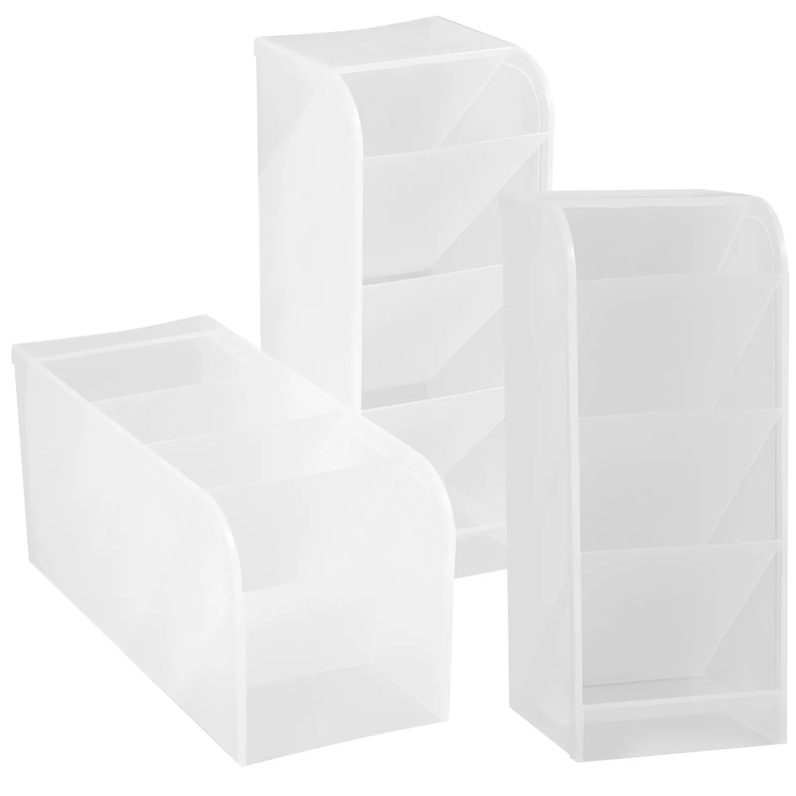 3Pcs Stationery Organizers Vertical Desktop Holder for Pens Pencils Makeup Brushes Compact Desk Storage Solution