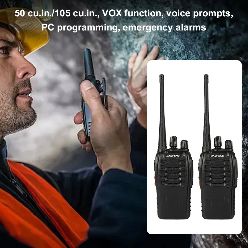 2PCS BF 888S Walkie Talkie UHF 400-470MHz A Lungo Raggio Bidirezionale Ham Palmare Walkie Talkie Ricevitore Radio Portatile Ricetrasmettitore