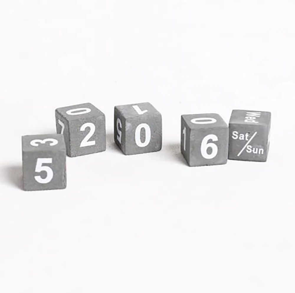 

Hanmade Desktop decoration concrete molds Date display concrete block calendar silicone molds