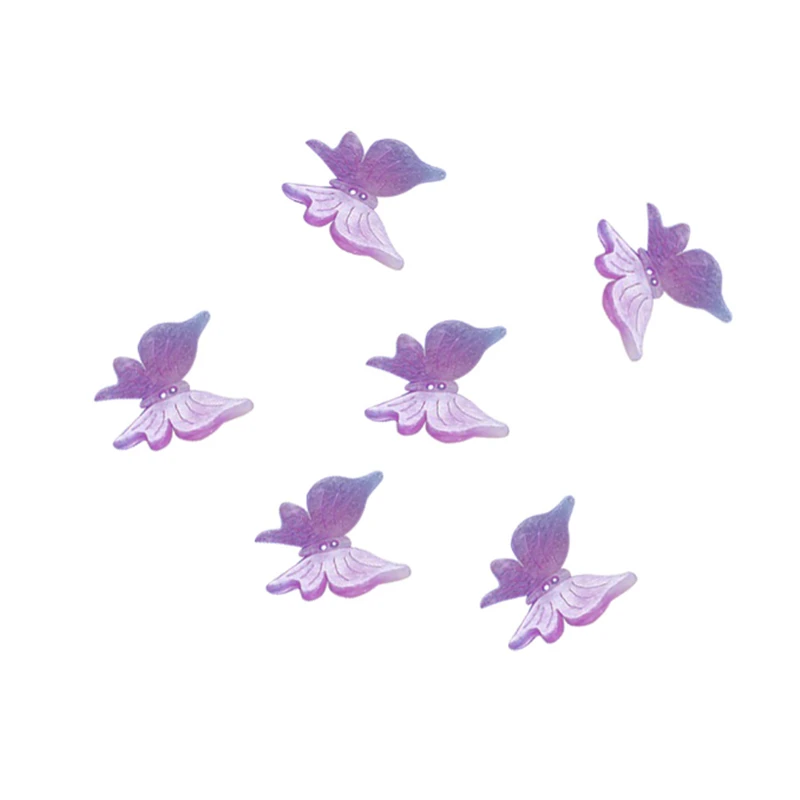 100 Pieces/Lot New Resin Acetic Acid 3D Acrylic Butterfly Beads Charm Connectors DIY Hair Earrings Jewelry Findings Accessories