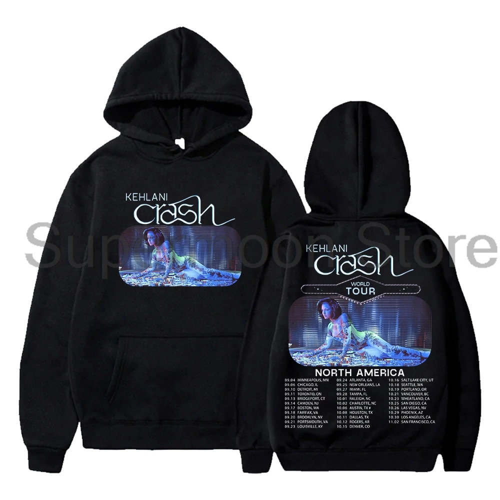 Kehlani Crash World Tour Hoodie 2024 North America Tour Long Sleeve Streetwear Men Women Hooded Sweatshirt Hip Hop Clothes