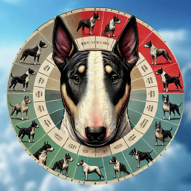 1 cartel vintage de metal con diseño de Bull Terrier y una ilustración clásica de perro, decoración de pared para interiores, regalo ideal, perfecto para decoración de habitaciones.