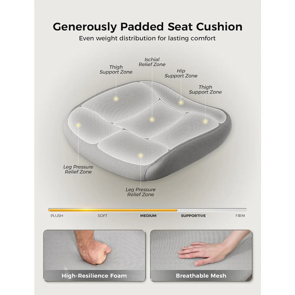 Ergonomic Mesh Office Chair: Comfortable Gaming Desk Chair with Adjustable Height, Flip-Up Armrests, Lumbar Support