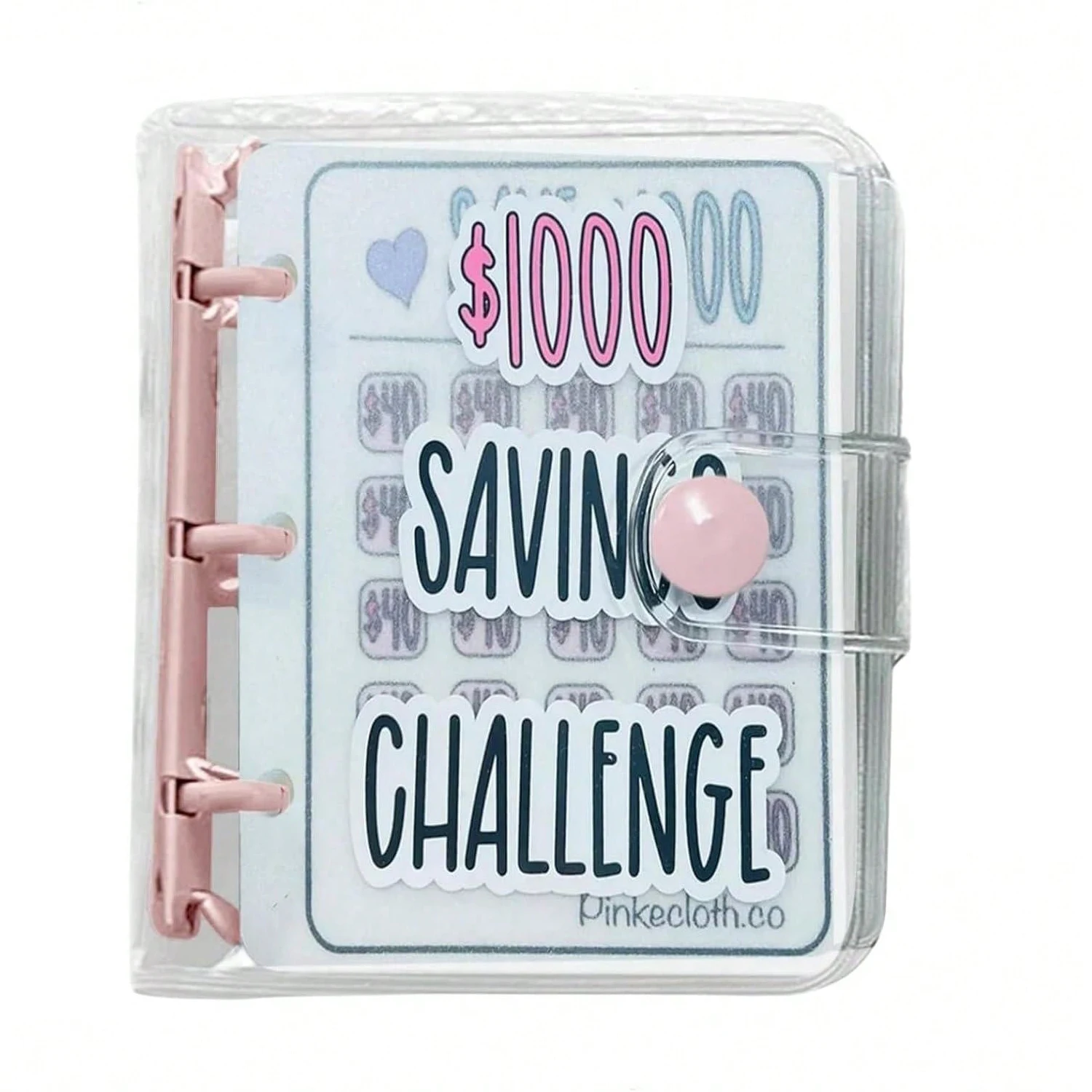 1pcs 1000 Savings Challenge Binder, Money Saving Binder, Reusable Budget，Mini Budget Binder with Cash Envelopes