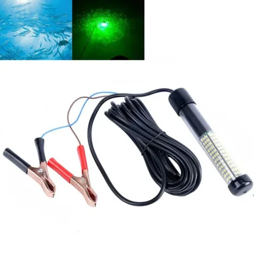 5M 12V 10.8w 180 LEDs Underwater Submersible Fishing Light Fish Lure Bait Attract Lamp White Green Blue