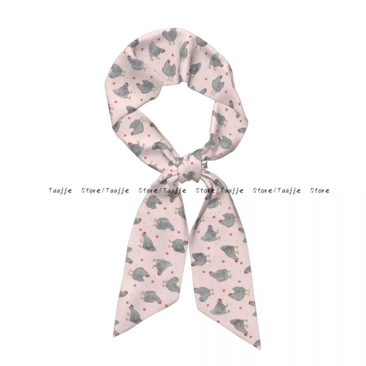 Speckled Hens Chicken Illustration Simulation Silk Long Scarf Women Shawl Wrap Soft Satin Scarf Bandana Female Neckerchief