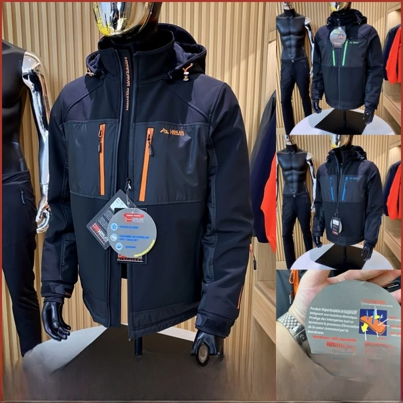 

Thermal Winter Jaet Fce Lined Thiened Soft ell Windbreaker Youth Casual Stand Fit Long Sve Hooded Coat for Col...