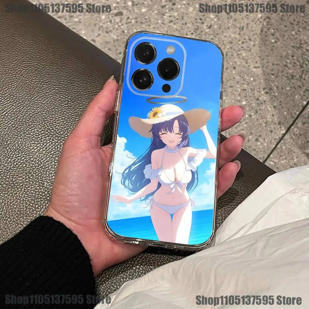 حافظة هاتف Hayase Yuuka Blue A-Archive لهاتف iPhone 17,16,15,14,13,12,11 Pro,Max,Plus,X,XS,XR,SE4,E غطاء ناعم شفاف صغير #6