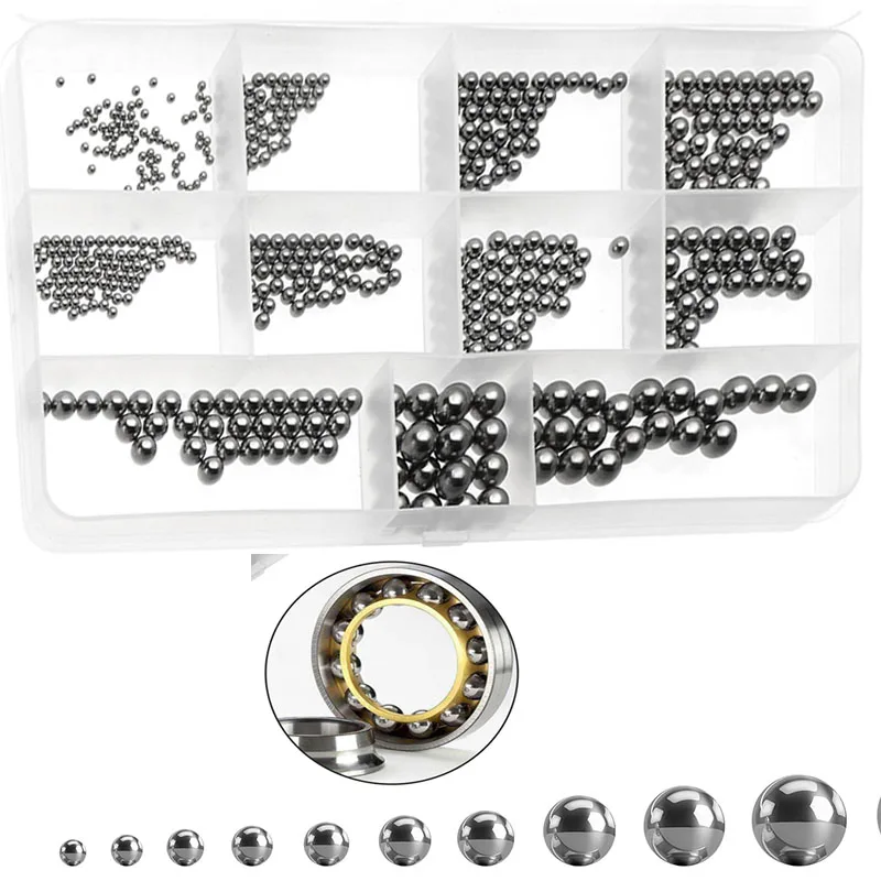 

550/510pcs Ball Bearing Swivel Metric Precision Chrome Steel Screw Bicycle Cycling Slingshot Balls Replacement Assortment Kit