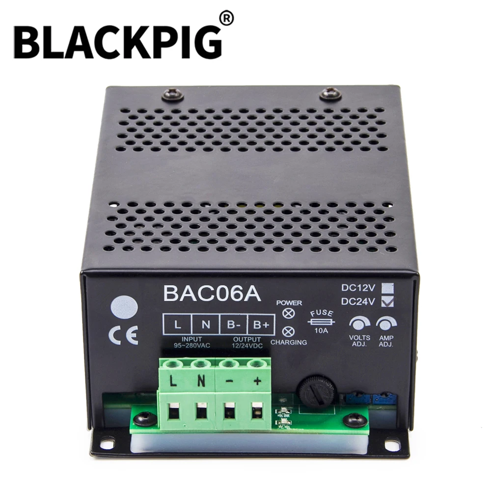 New BAC06A DC12V 6A 24V 3A Diesel Generator Auto Intelligent Battery Charger Module Float Charging Power Adapters Genset Parts