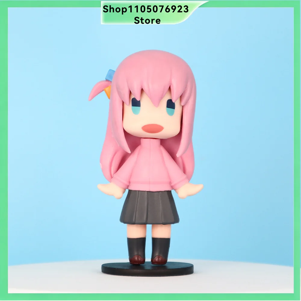 Bocchi The Rock Hitori Gotoh Q Version Cute Chibi Figure Pink Hair Girl PVC Model Desktop Collectible Ornament Fan Display Gift