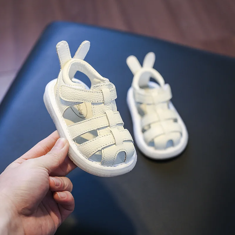 High Quality Kid Sandals 2025summer Cute Girl Sandals Cowhide Soft Sole Walking Shoe Fashion Princess Shoe Soft Sole Kids Shoes