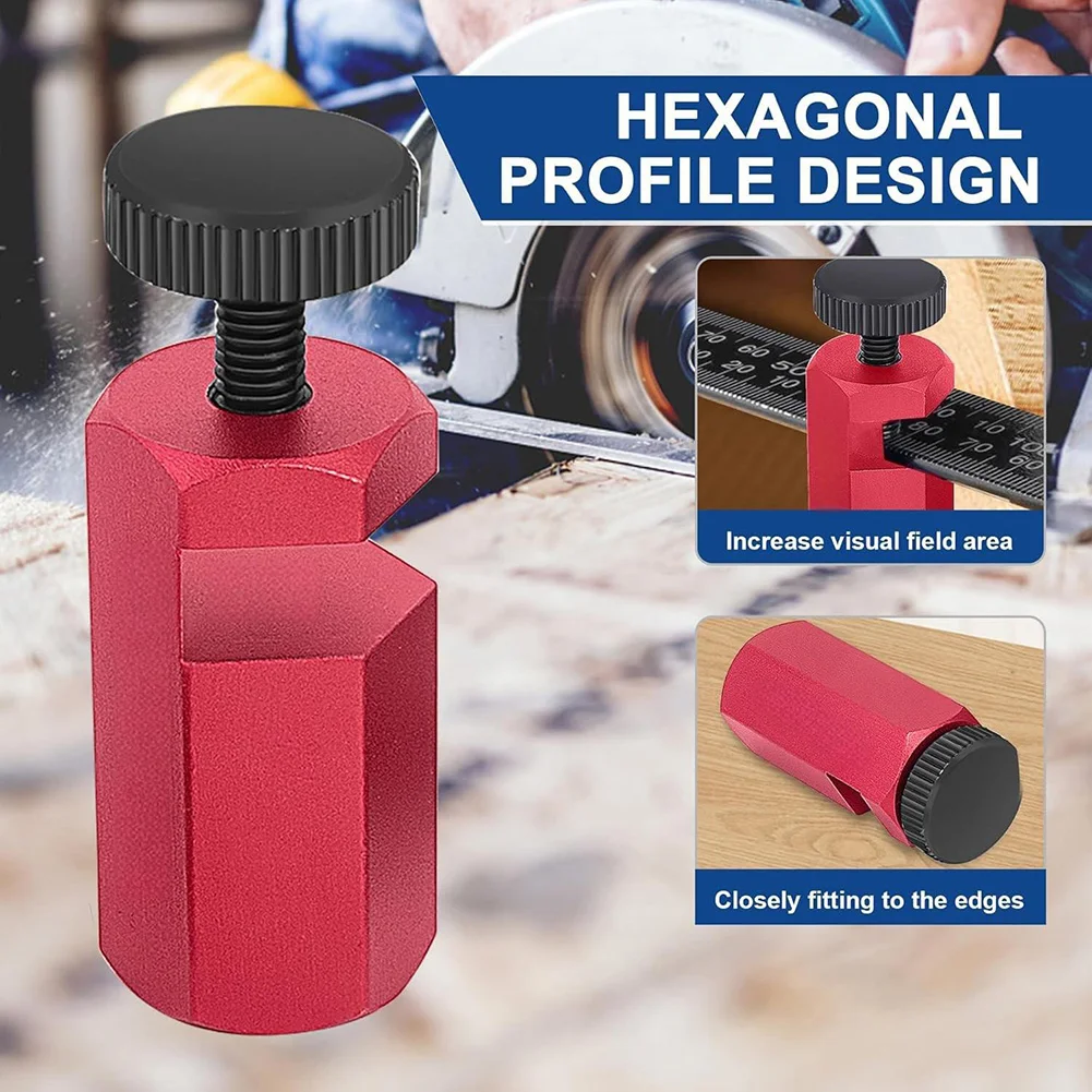 Tall Stair Gauges With Hexagonal Lock For Framing Square, Stable Layout Tool With Holder & Hook, Stainless Steel Woodworking Jig