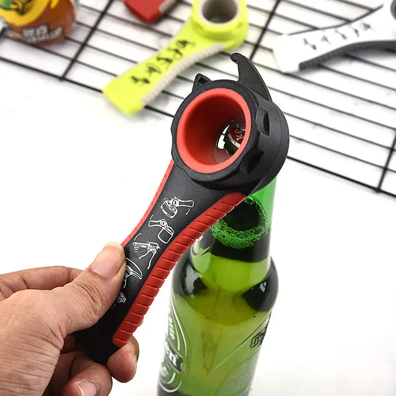 Can Opener Multi Functional Five In One Beverage Bottle Opener Cap Twister Four Position Can Opener Anti Slip Cap Twister