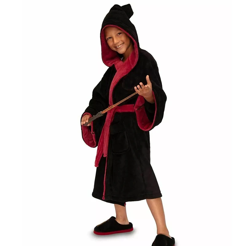 Unisex Boy Girl Magic School Uniform Halloween Dress Up World Book Week Witch Wizard School Fleece Dressing Gowns for Kids