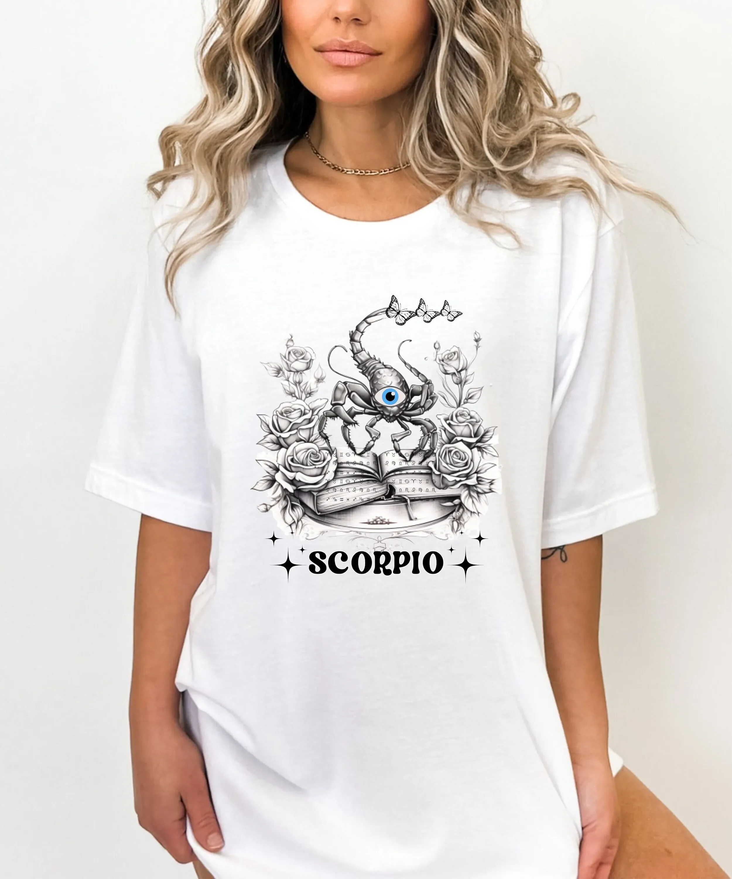 Scorpio Zodiac T Shirt Horoscope Astrology Top Sign Line ArT Scorpion GifT