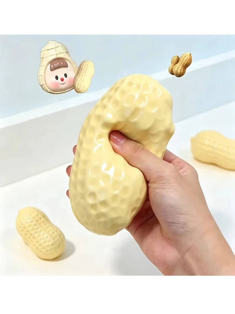 Erdnuss-Stressball Knuspriger Quetschball Weiches Spielzeug Simulierter Erdnuss-Quetschball zur Stresslinderung Butterweiches Gefühl ASMR Sensorisches Spielzeug