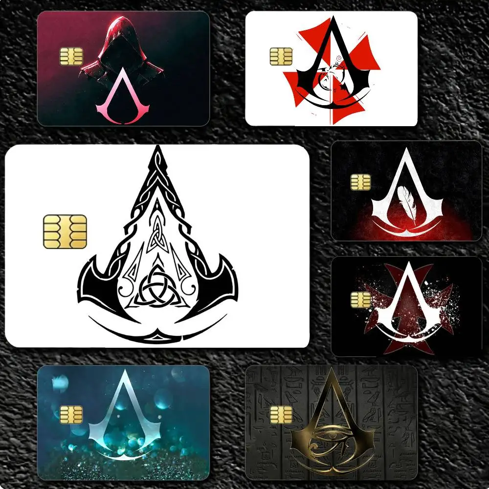 

COOL Game A-Assassins C-Creed logo 4pcs 1Set Card Stickers Small Waterproof Chip 4PCS Card Sticker Anti-Scratch