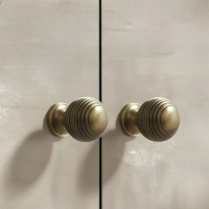 

1PC Bronze Colored Copper Handle Wardrobe Cabinet, Shoe Cabinet, Bookshelf, Drawer Cabinet, Single Hole Round Dot Handle